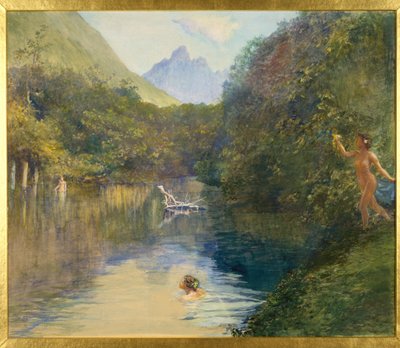 Ford at the Upper End of the Vai-Te-Piha (Tautira River) Tahiti, 1891 by John La Farge or Lafarge